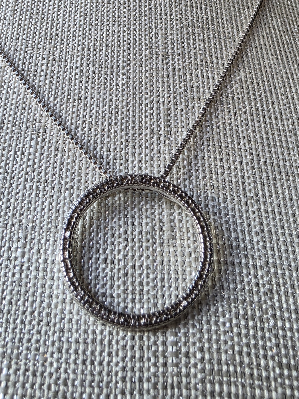 925 sterling silver pave eternity circle pendant 18" necklace - Picture 7 of 16